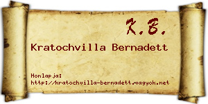 Kratochvilla Bernadett névjegykártya
